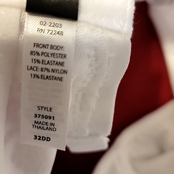 Nwt Paramour Marron Underwire Lined Camisole Bra Lace Ribbed Racerback Adjustabl - Picture 5 of 5